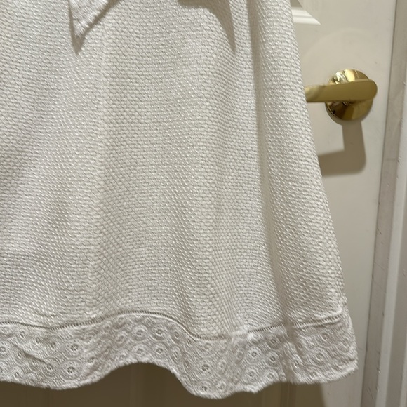 CAbi Women’s Size 8 Dress Lizzie White Eyelet Cotton Midi Detailed collar - Picture 7 of 14